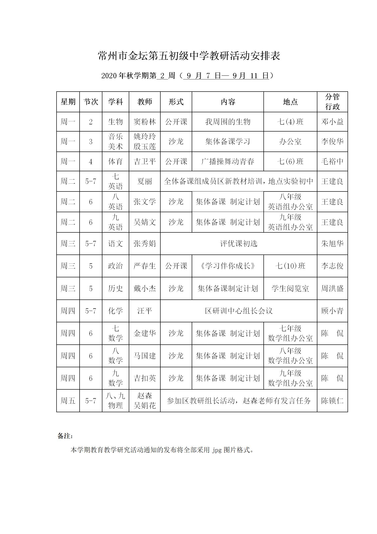 2020年秋学期第2周教研活动安排表.jpg