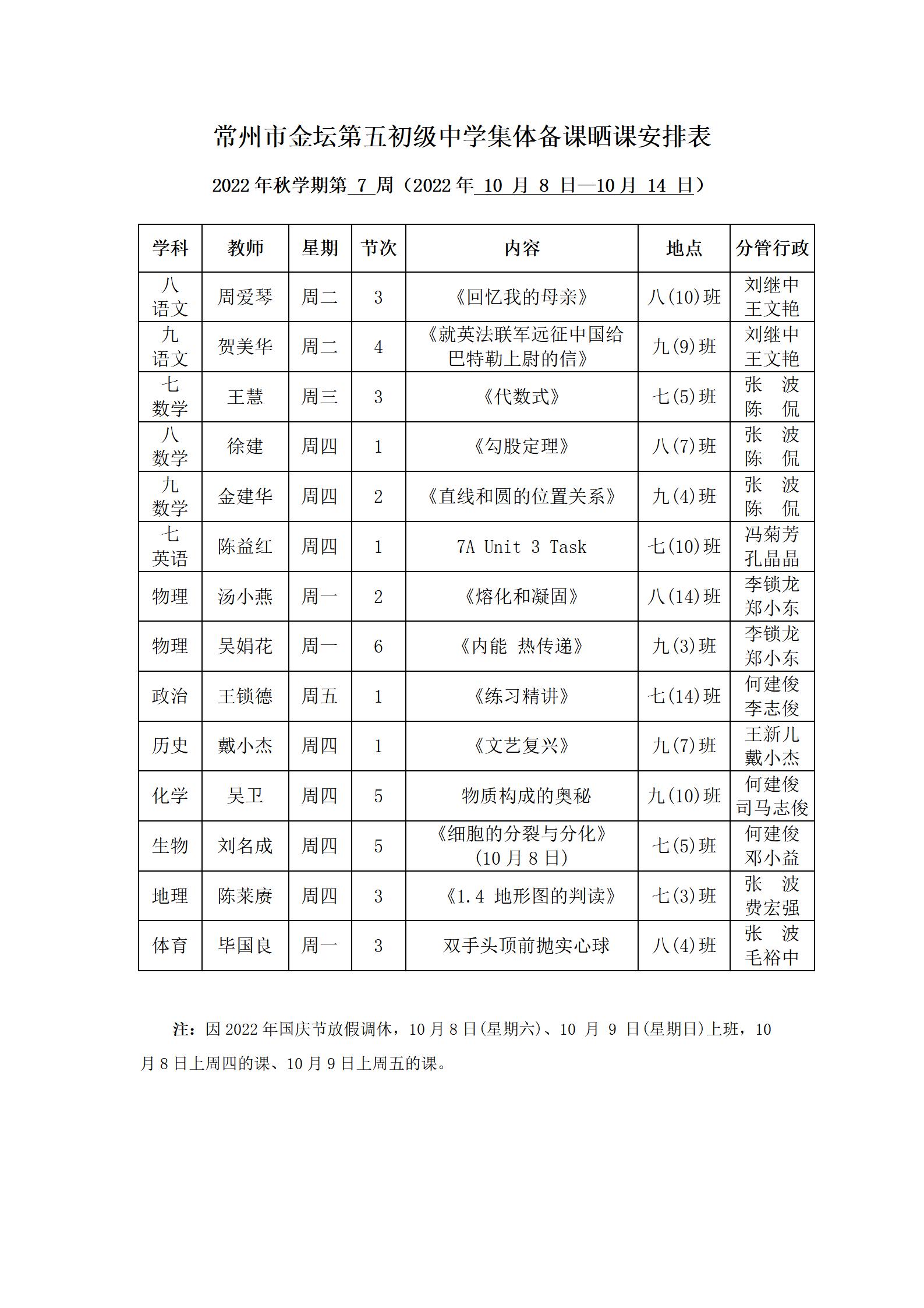 2022年秋学期第7周集体备课晒课安排表.jpg